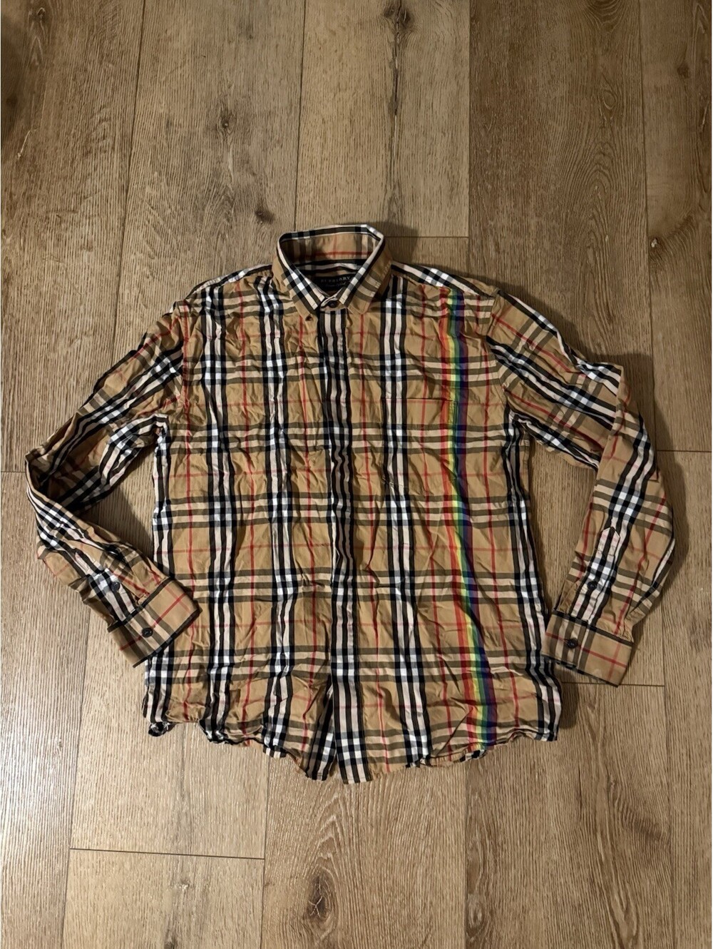 Burberry Rainbow Vintage Check Cotton Shirt London England Nova Plaid XS